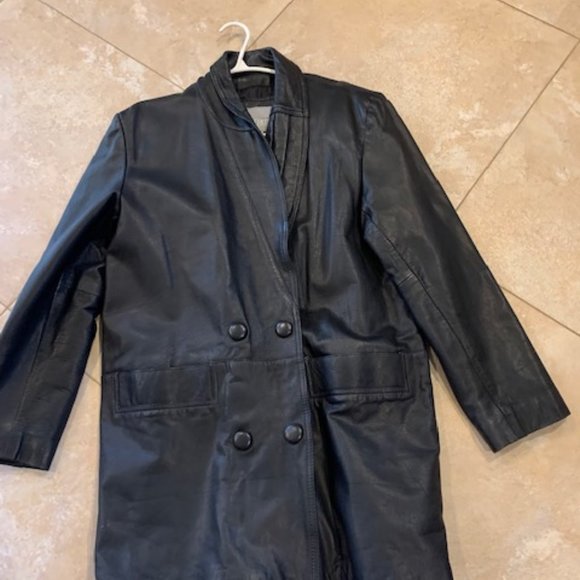 accent on you brand vintage genuine leather car coat size L - Picture 1 of 4
